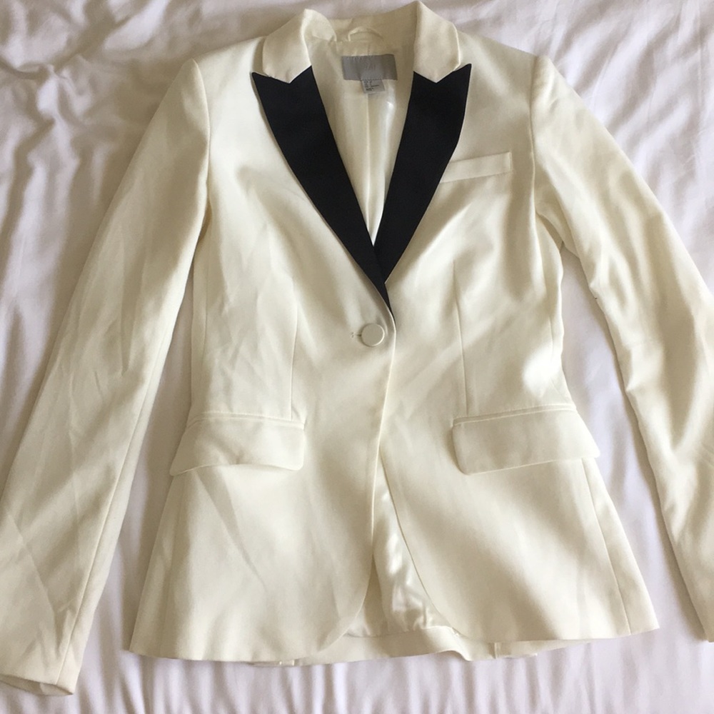 H&M white with black blazer